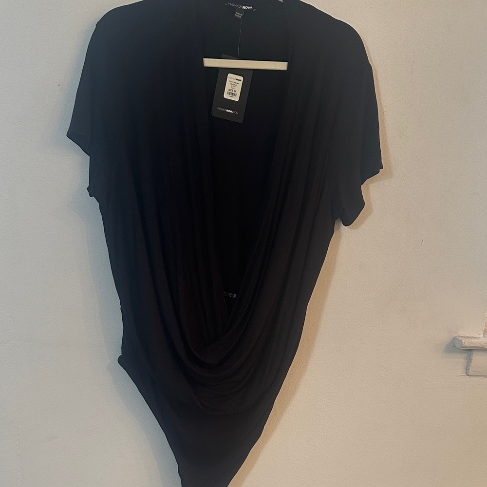 Fashion Nova Elegant Black Bodysuit